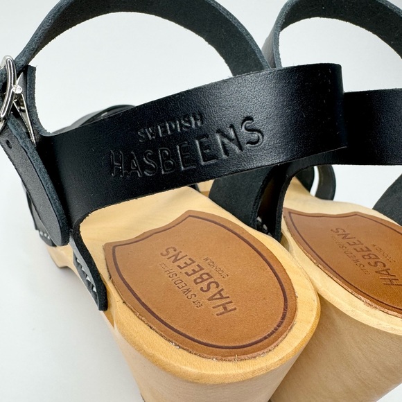 NEW Hasbeens women's size 38 or US 8  black leather strappy in the woods sandals - Picture 5 of 6